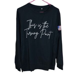 This is the Turning Point Patriotic Long Sleeve Tee with Distressed Flag